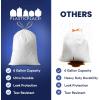 image:imagePlasticplace 6 Gallon Trash Bags White Drawstring Garbage Can Liners 17 x 20 100 Count for Bathroom Kitchen Office Car Small Trash Bags LeakProof amp TearResistantWhite