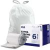 image:imagePlasticplace 6 Gallon Trash Bags White Drawstring Garbage Can Liners 17 x 20 100 Count for Bathroom Kitchen Office Car Small Trash Bags LeakProof amp TearResistantWhite