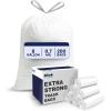 image:imagePlasticplace 8 Gallon Trash Bags Premium White Drawstring Garbage Bag 07 Mil Thickness Durable Trash Can Liners Garbage Bags for your Trash Can Ring Size 22 x 22 Pack of 100Unscented