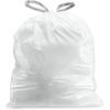 image:imagePlasticplace Custom Fit Trash Bags Compatible with simplehuman Code E 100 Count White Drawstring Garbage Liners 52 Gallon  20 Liter 185 x 20White