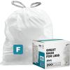 image:imagePlasticplace Custom Fit Trash Bags Compatible with simplehuman Code F 100 Count White Drawstring Garbage Liners 65 Gallon  25 Liters 2175 x 20White