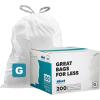 image:imagePlasticplace Custom Fit Trash Bags Compatible with simplehuman Code G 100 Count White Drawstring Garbage Liners 8 Gallon  30 Liters 175 x 28White