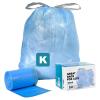 image:imagePlasticplace Custom Fit Trash Bags Compatible with simplehuman Code K 50 Count White Drawstring Garbage Liners 10 Gallon  38 Liters 24 x 28Blue