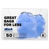 image:imagePlasticplace Custom Fit Trash Bags Compatible with simplehuman Code K 50 Count White Drawstring Garbage Liners 10 Gallon  38 Liters 24 x 28Blue