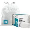 image:imagePlasticplace Custom Fit Trash Bags Compatible with simplehuman Code K 50 Count White Drawstring Garbage Liners 10 Gallon  38 Liters 24 x 28White