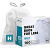 image:imagePlasticplace White Drawstring Lavender and Soft Vanilla Scented Garbage Can Liners Compatible with Code H 200 Count 89 Gallon  3035 Liter 185 x 28White