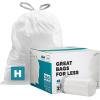 image:imagePlasticplace White Drawstring Lavender and Soft Vanilla Scented Garbage Can Liners Compatible with Code H 200 Count 89 Gallon  3035 Liter 185 x 28White