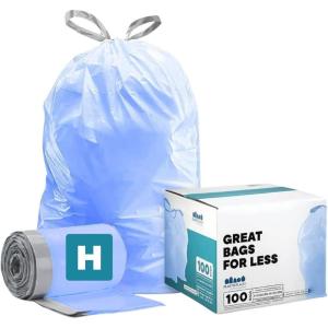 image:imagePlasticplace White Drawstring Lavender and Soft Vanilla Scented Garbage Can Liners Compatible with Code H 200 Count 89 Gallon  3035 Liter 185 x 28Blue