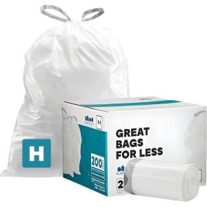 image:imagePlasticplace White Drawstring Lavender and Soft Vanilla Scented Garbage Can Liners Compatible with Code H 200 Count 89 Gallon  3035 Liter 185 x 28White