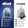 image:imagePlasticplace 46 Gallon White Drawstring Bags 100 Prime Material 17x20 07 Mil 200Case