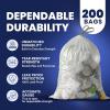 image:imagePlasticplace 46 Gallon White Drawstring Bags 100 Prime Material 17x20 07 Mil 200Case