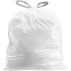 image:imagePlasticplace Custom Fit Trash Bags Compatible with Simplehuman Code R 100 Count White Drawstring Garbage Liners 26 Gallon 10 Liter 165 x 18White