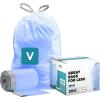 image:imagePlasticplace Custom Fit Trash Bags Compatible with simplehuman Code V 200 Count Tinted Blue Drawstring Garbage Liners 4248 Gallon 145 x 28Blue