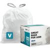 image:imagePlasticplace Custom Fit Trash Bags Compatible with simplehuman Code V 200 Count Tinted Blue Drawstring Garbage Liners 4248 Gallon 145 x 28White