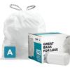 image:imagePlasticplace Trash Bags Code A Fit Compatible 200 Count Garbage Bags Liner White Drawstring Garbage Liners 122 Gallon 45 Liter TearResistant ScentFree for Food Waste amp Small SpacesWhite