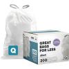 image:imagePlasticplace Trash Bags Compatible with simplehuman Code Q Packs White Drawstring Garbage Liners1317 Gallon 25 x 325 20 Count5 PackUnscented