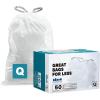 image:imagePlasticplace Trash Bags Compatible with simplehuman Code Q Packs White Drawstring Garbage Liners1317 Gallon 25 x 325 20 Count5 PackUnscented