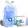 image:imagePlasticplace Custom Fit Trash Bags Compatible with simplehuman Code V 200 Count Tinted Blue Drawstring Garbage Liners 4248 Gallon 145 x 28Blue