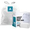 image:imagePlasticplace Trash Bags Code A Fit Compatible 200 Count Garbage Bags Liner White Drawstring Garbage Liners 122 Gallon 45 Liter TearResistant ScentFree for Food Waste amp Small SpacesWhite