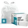 image:imagePlasticplace Trash Bags Compatible with simplehuman Code B 200 Count White Drawstring Garbage Liners 16 Gallon  6 Liter 125 x 155