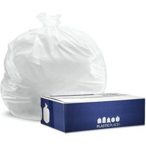 image:imagePlasticplace 4 Gallon Trash Bags  05 Mil  White Garbage Can Liners  17 x 18 250 Count