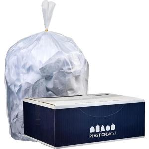 image:imagePlasticplace 4 Gallon Trash Bags 6 Microns Clear Garbage Can High Density Liners 17 x 18 2000 CountClear