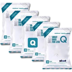 image:imagePlasticplace Trash Bags Compatible with simplehuman Code Q Packs White Drawstring Garbage Liners1317 Gallon 25 x 325 20 Count5 PackUnscented