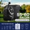 image:imagePlasticplace 5560 Gallon Trash Bags Heavy Duty Black Garbage Bags 100 Count for Lawn Yard and Outdoor Waste Disposal Ideal for Industrial Trash Cans Contractors and Home Improvement ProjectsBlack