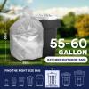image:imagePlasticplace 5560 Gallon Trash Bags Heavy Duty Black Garbage Bags 100 Count for Lawn Yard and Outdoor Waste Disposal Ideal for Industrial Trash Cans Contractors and Home Improvement ProjectsClear