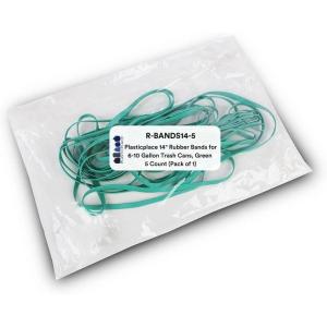 image:imagePlasticplace 14 Rubber Bands for 610 Gallon Trash Cans Green 5 Count  Heavy Duty Bands for Trash Bags Garbage Can Small amp Kitchen Trash Cans Office and Bathroom Trash Cans Elastic Bands Clip14