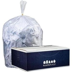 image:imagePlasticplace 25 Gallon High Density Trash Bags  8 Microns  Black Garbage Can Liners  30 x 37 500 CountClear
