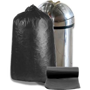 image:imagePlasticplace 3233 Gallon Trash Bags  16 Microns  Clear High Density Garbage Can Liners  33 x 40 250 CountBlack