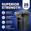 image:imagePlasticplace 6465 Gallon Black Trash Bags Heavy Duty Toter Can Liners Tear amp LeakProof Industrial Strength 25 Count Large Garbage Bags for Kitchen amp Commercial Use 12 Mil 50 x 6025 Count