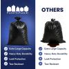 image:imagePlasticplace 6465 Gallon Black Trash Bags Heavy Duty Toter Can Liners Tear amp LeakProof Industrial Strength 25 Count Large Garbage Bags for Kitchen amp Commercial Use 12 Mil 50 x 6025 Count