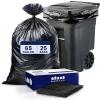 image:imagePlasticplace 65 Gallon Trash Bags  27 Mil Black Heavy Duty Garbage Can Liners 50 x 48 100 Count25 Count Pack of 1