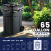 image:imagePlasticplace 65 Gallon Trash Bags  27 Mil Black Heavy Duty Garbage Can Liners 50 x 48 100 Count25 Count Pack of 1
