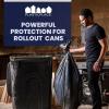 image:imagePlasticplace 9596 Gallon Garbage Can Liners Heavy Duty 15 Mil Black Trash Bags TearResistant Outdoor Garbage Bags for Rollaway Bins Large 61 x 68 IndustrialStrength Waste Bags 25 CountBlack
