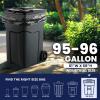 image:imagePlasticplace 9596 Gallon Garbage Can Liners Heavy Duty 15 Mil Black Trash Bags TearResistant Outdoor Garbage Bags for Rollaway Bins Large 61 x 68 IndustrialStrength Waste Bags 25 CountBlack