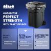 image:imagePlasticplace 9596 Gallon Garbage Can Liners Heavy Duty 15 Mil Black Trash Bags TearResistant Outdoor Garbage Bags for Rollaway Bins Large 61 x 68 IndustrialStrength Waste Bags 25 CountBlack