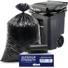 image:imagePlasticplace 9596 Gallon Garbage Can Liners Heavy Duty 15 Mil Black Trash Bags TearResistant Outdoor Garbage Bags for Rollaway Bins Large 61 x 68 IndustrialStrength Waste Bags 25 CountBlack
