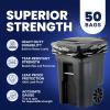 image:imagePlasticplace Black Trash Bags 50 Count  Heavy Duty 6465 Gallon Garbage Bags Puncture Resistant Large Trash Can Liners Ideal for Toter Cans Kitchen amp Outdoor Use 50 x 60 15 Mil