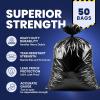 image:imagePlasticplace Contractor Trash Bags 33 Gallon  30 Mil Heavy Duty Garbage Bag 33 x 39 Black 50 Count