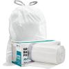 image:imagePlasticplace Custom Fit Trash Bags Compatible with simplehuman Code X 200 Count White Drawstring Garbage Liners 21 Gallon 80 Liter 26 x 245White