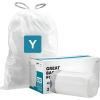 image:imagePlasticplace Custom Fit Trash Bags Compatible with simplehuman Code Y 100 Count White Drawstring Garbage Liners 304 Gallon 115 Liter 285 x 39White