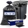 image:imagePlasticplace 6465 Gallon Trash Can Liners for Toter  12 Mil  Black Heavy Duty Garbage Bags  Rolls  50 x 60 100 Count