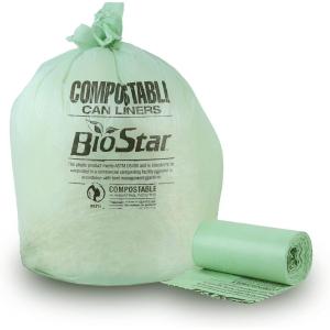 image:imagePlasticplace 2030 Gallon Compostable Trash Bags  085 Mil  Green Tint Garbage Can Liners  30 x 36 70 Count