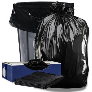 image:imagePlasticplace 25 Gallon Trash Bags  20 Mil Equiv Black Ecofriendly Garbage Can Liners  30 x 36 100 Count33 Gallon  33 x 39