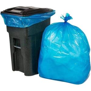 image:imagePlasticplace 3040 Gallon Recycling Trash Bags  12 Mil Blue Garbage Bag Liners  33 x 46 100 Count65 Gallons