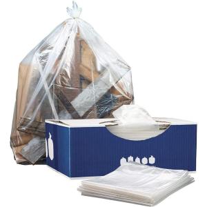 image:imagePlasticplace 56 Gallon Trash Bags  25 Mil  Black Heavy Duty Liners Fits Glutton Garbage Can  43 x 46 50Count B00OY28BCYClear