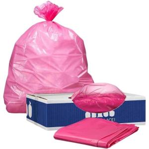 image:imagePlasticplace 1216 Gallon Trash Bags  12 Mil  Pink Garbage Can Liners  24 x 31 250 CountPink